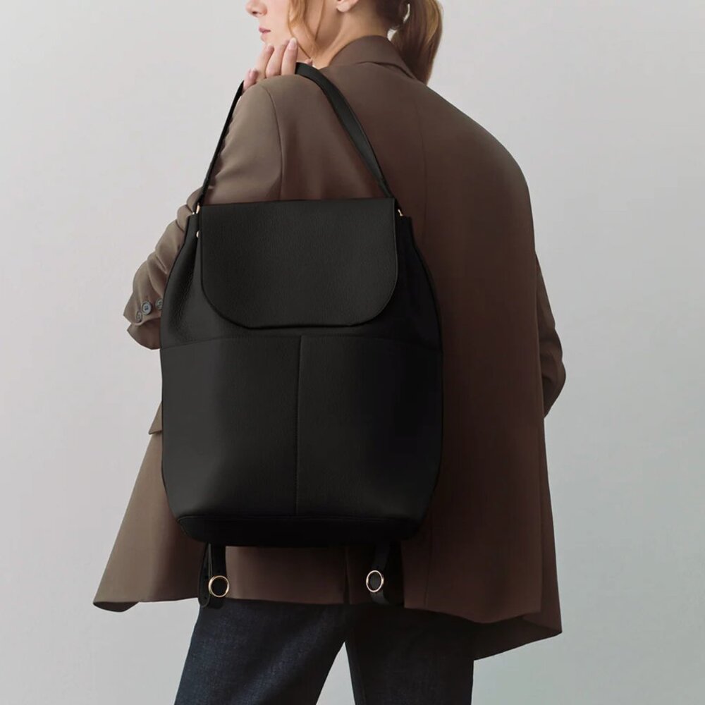 NWT Cuyana Black Leather Backpack 13-inch - Picture 3 of 17